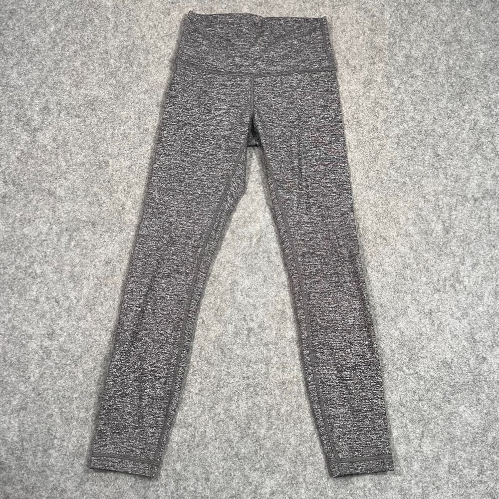 Lululemon Athletica Heathered Black Wunder Under Hi-Rise 7/8 Tight Womens Size 4